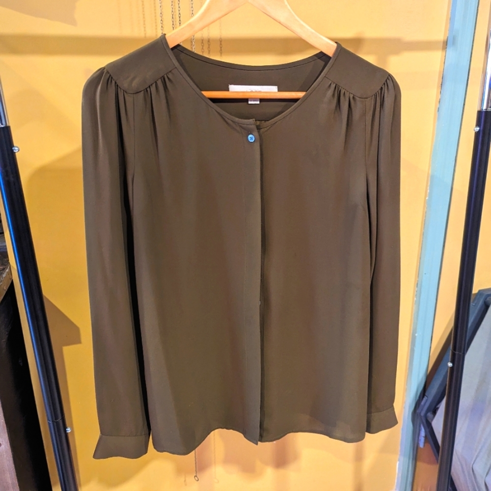 Olive Green, long sleeve blouse